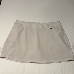 Greg Norman PlayDry Skort Womens XL Beige Golf Tennis Skirt Built In Shorts